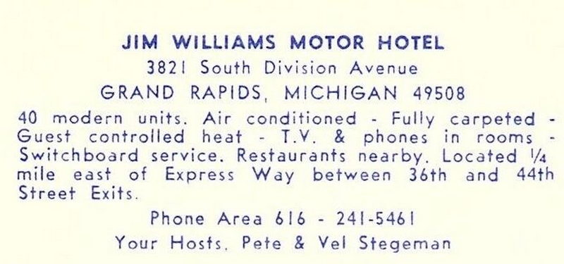 Jim Williams Motel (Jim Williams Motor Hotel) - Vintage Postcard (newer photo)